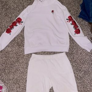 Hoody and biker shorts set